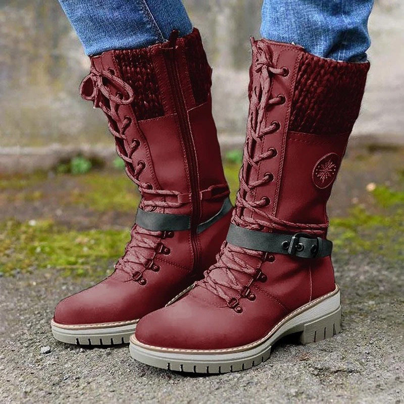 Women's Thick Warm Mid-length Fleece Snow Boots