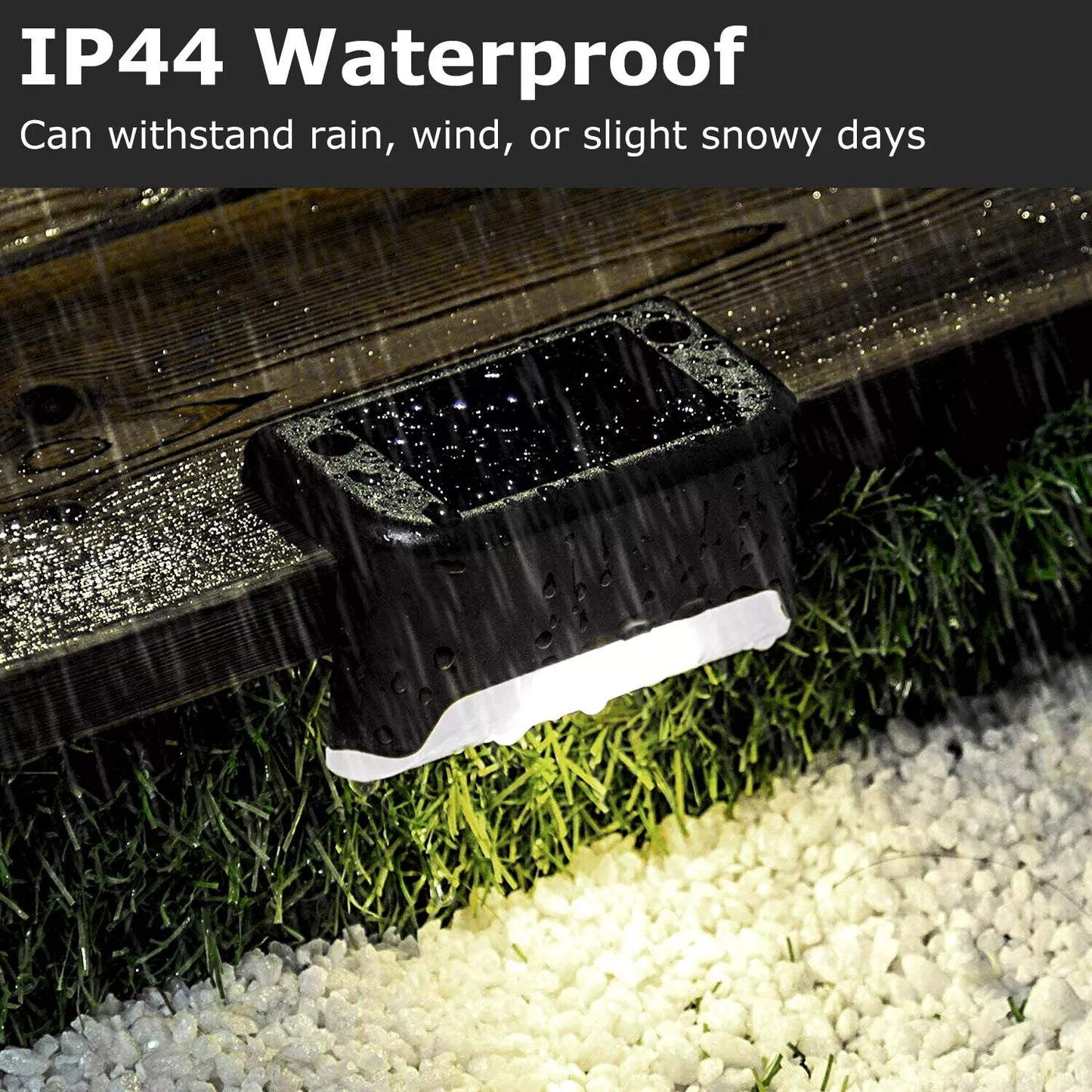 Solar LED Bright Deck Lights Outdoor Garden Patio Railing Decks Path Lighting Outdoor Garden Light Deck Lamp Solar Stairs Light