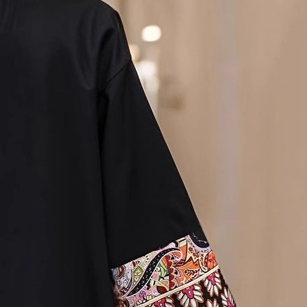 Middle East Contrast Color Large Size Dress Ethnic Style