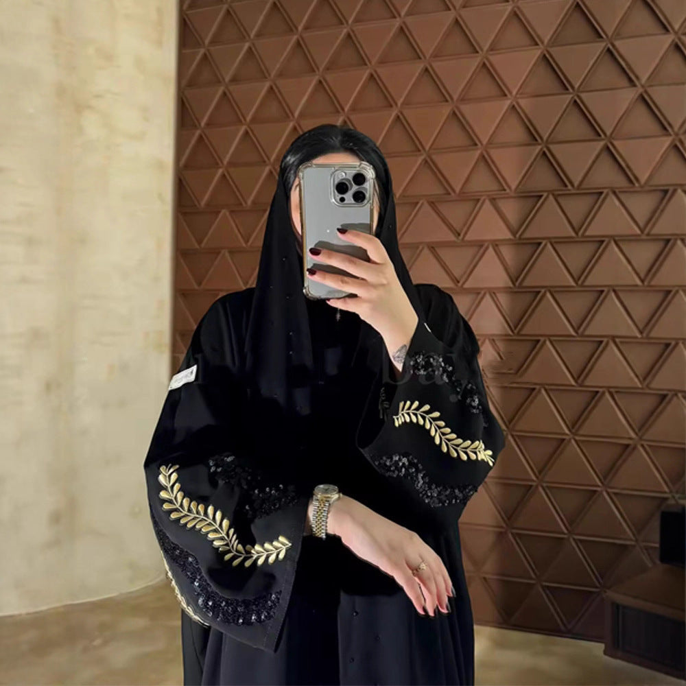 Middle East Dubai Women's Embroidery Embroidery Robe Fashion Outerwear