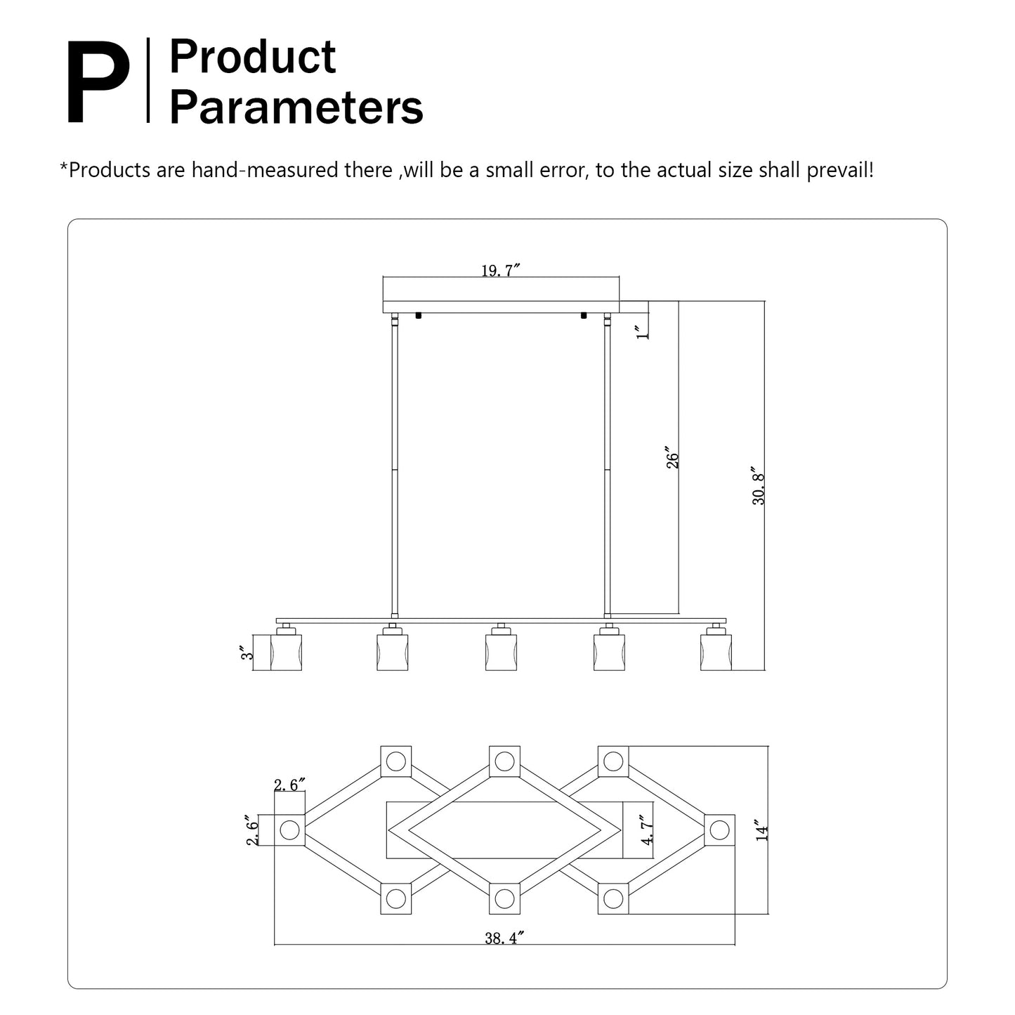 Matte Black Crystal Chandelier For Dining Room, 8-Light Kitchen Chandelier