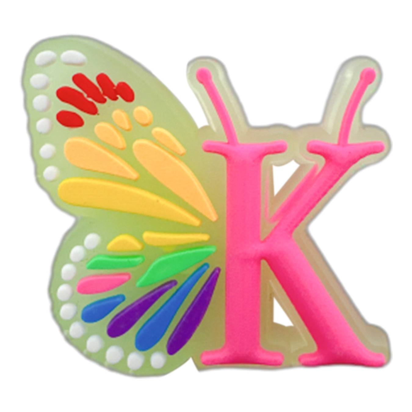 Letter Luminous Butterfly Shoe Ornament Shoe Buckle