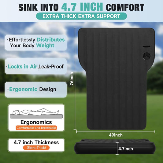 T ESLA Model Y Mattress- Inflatable Camping Bed Air Mattress For Model Y And SUV Travel,Foldable Air Mattress With Air Pump, 2 Air Pillows, And Storage Bag