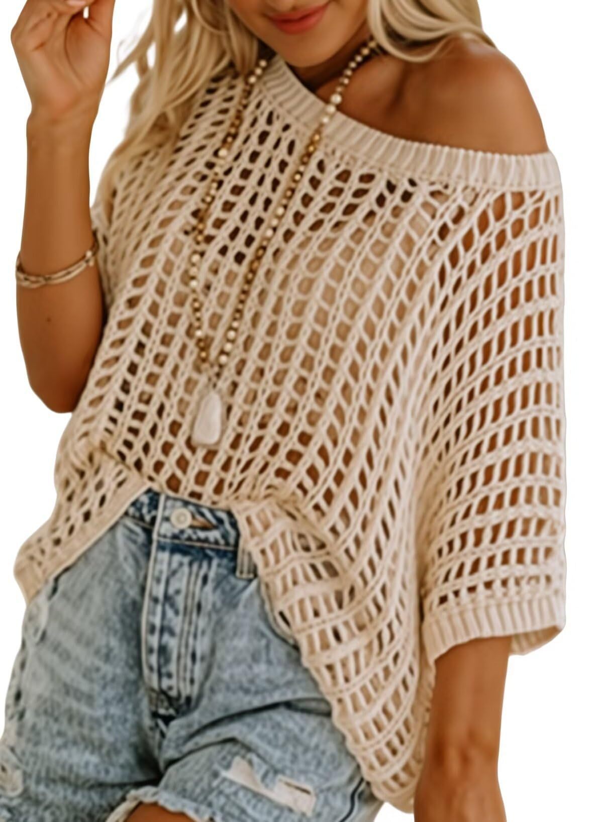 Sexy Cutout Empty Top Pullover Beach Cover-up Knitted Sweater