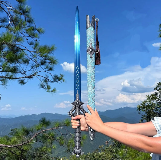 Blue Xingyuan Sword From Longquan City One-piece High Manganese Steel Collectible Cold Weapon Unsharpened Not For Self-Defense