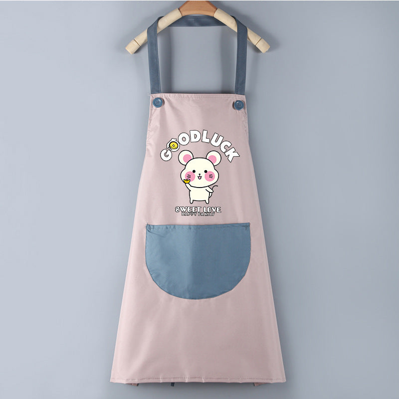 Waterproof PVC Waistband Cartoon Apron Cleaning Overalls
