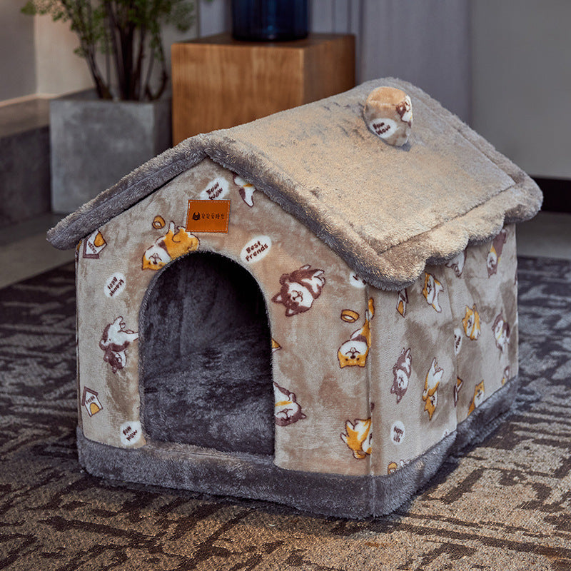 Foldable Dog House Pet Cat Bed  Dog Villa Sleep Kennel Removable Nest Warm Enclosed Cave Sofa Pets Supplies