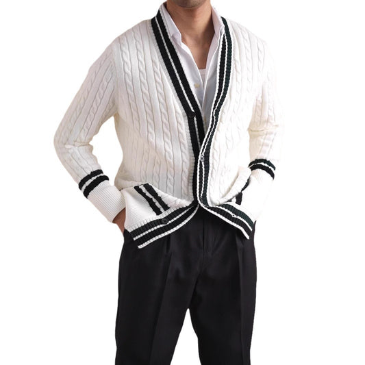 Twist Texture High Sense Men's Sweater Coat