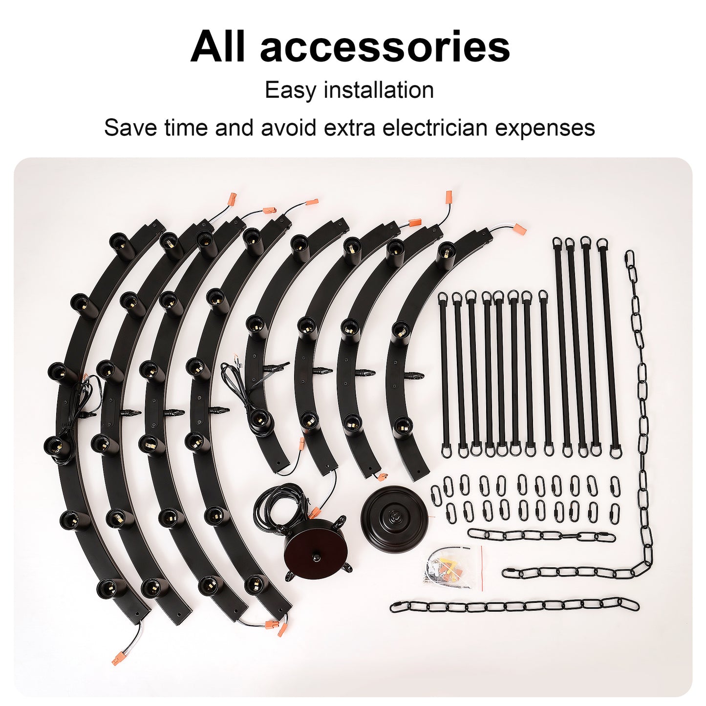 48 Inch Black Extra Large Wagon Wheel Chandelier, 2 Tier 36-Lights