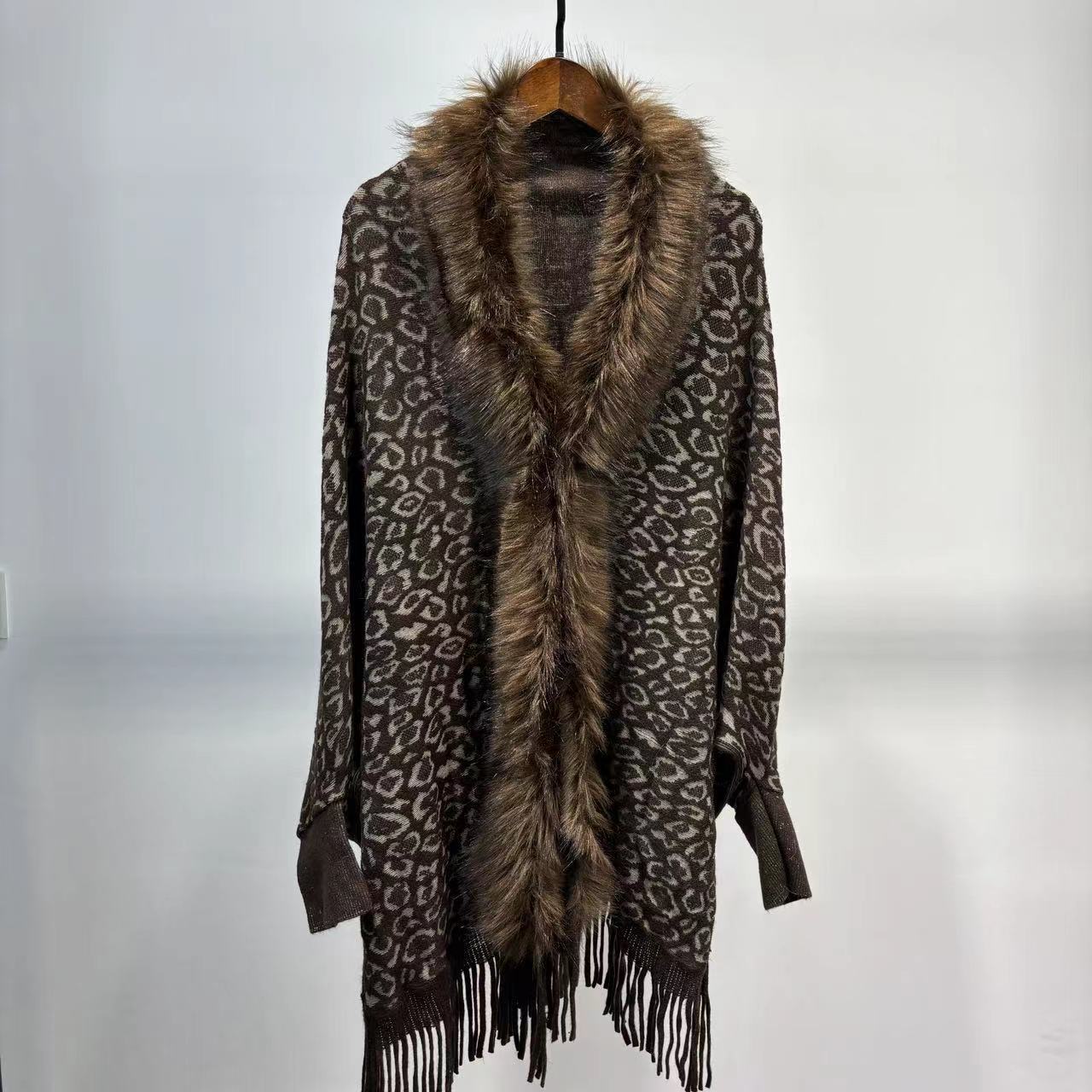 Leopard Print Leopard Print Fur Collar