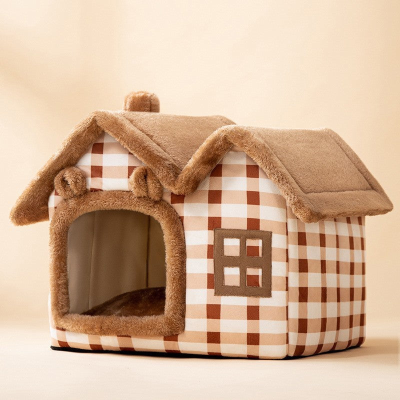 Foldable Dog House Pet Cat Bed  Dog Villa Sleep Kennel Removable Nest Warm Enclosed Cave Sofa Pets Supplies