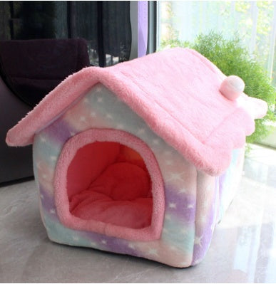 Foldable Dog House Pet Cat Bed  Dog Villa Sleep Kennel Removable Nest Warm Enclosed Cave Sofa Pets Supplies