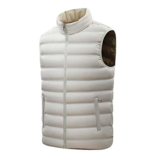 Men's Autumn Vest Stand-up Collar Cotton-padded Coat Plus Size Thin Coat