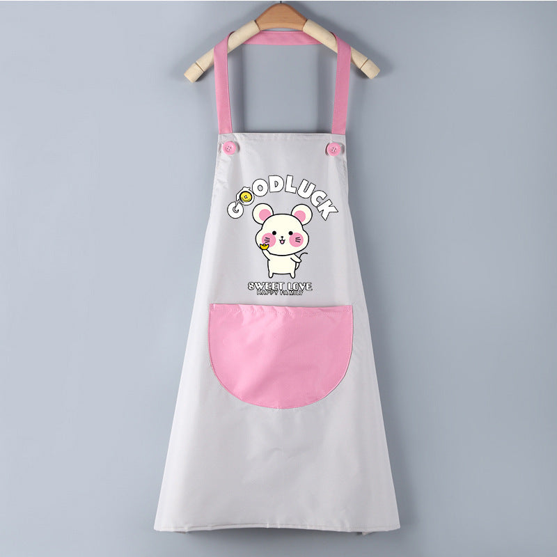 Waterproof PVC Waistband Cartoon Apron Cleaning Overalls