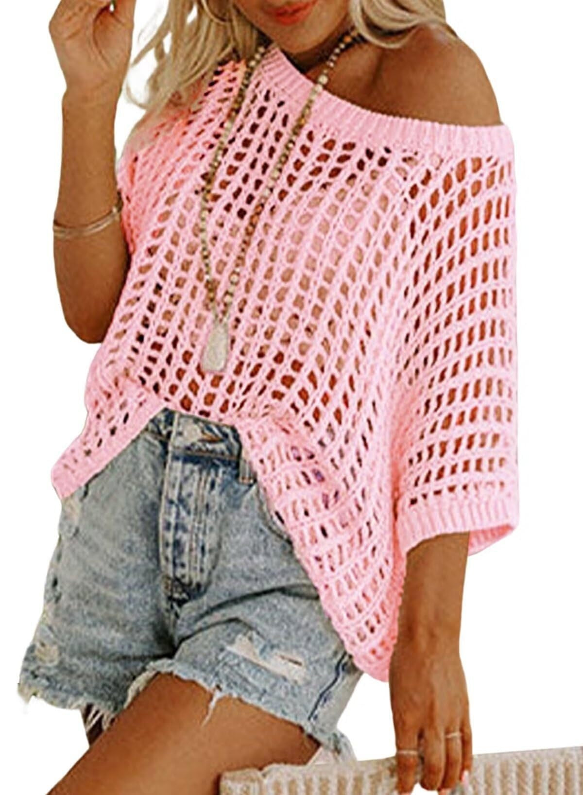 Sexy Cutout Empty Top Pullover Beach Cover-up Knitted Sweater