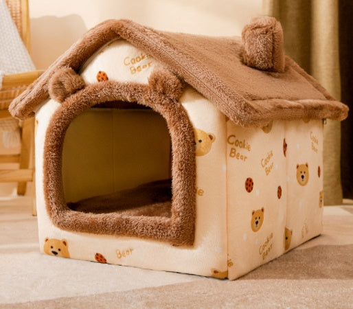 Foldable Dog House Pet Cat Bed  Dog Villa Sleep Kennel Removable Nest Warm Enclosed Cave Sofa Pets Supplies