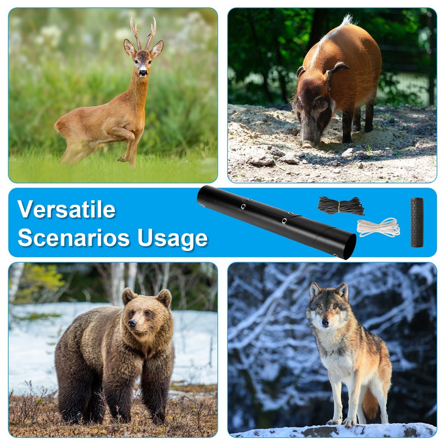 Deer Drag Sled With Handle Deer Cart Game Hauler Snow Sledding Pad Hunting Gear Supplies With 32.8FT Black Rope 16.1FT White Rope For Hunting Ice Fishing Hauling Fire Wood