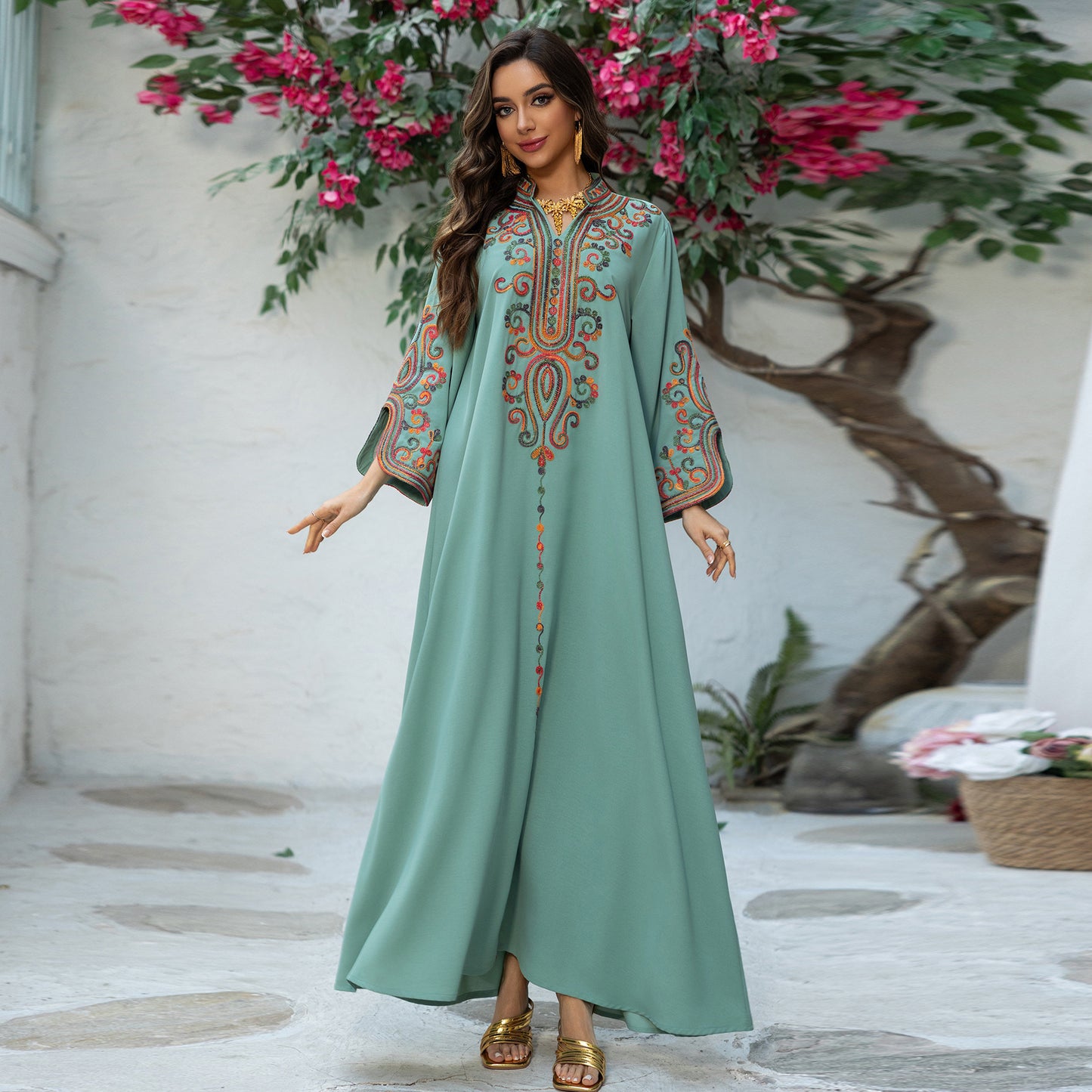 Autumn And Winter Embroidery Rope Embroidery Middle East Dress