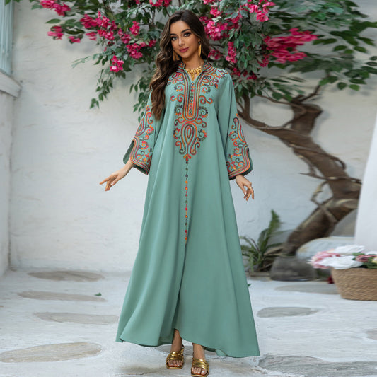 Autumn And Winter Embroidery Rope Embroidery Middle East Dress