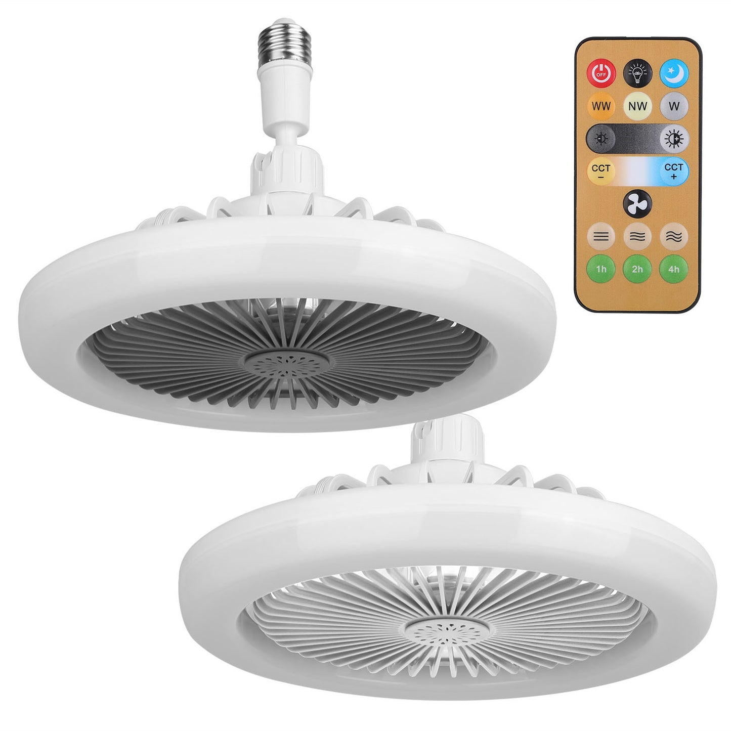 Ceiling Fan With Lights Remote Control 9.44in E27 Socket Fanlight With Dimmable Dimming Light Color Brightness 3 Fan Speed Timer Function