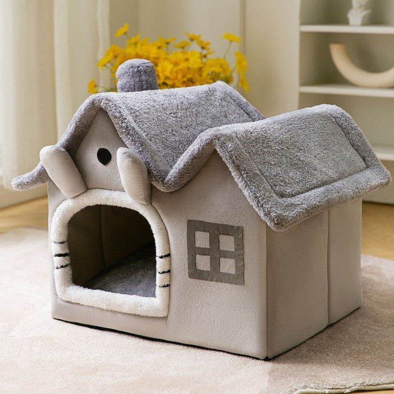 Foldable Dog House Pet Cat Bed  Dog Villa Sleep Kennel Removable Nest Warm Enclosed Cave Sofa Pets Supplies