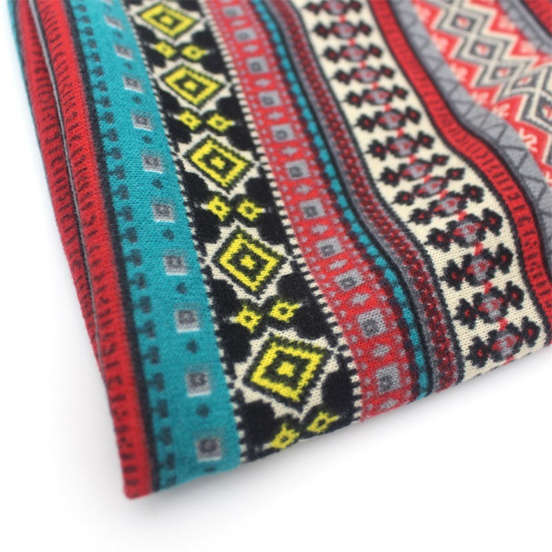 Fashion All-match Striped Cashmere Hood hat