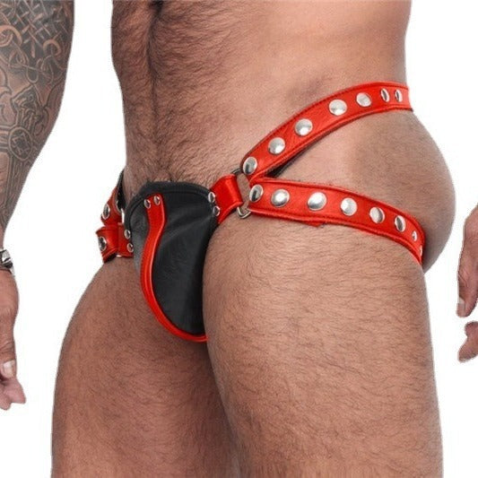 Removable Binding Sexy Men's Leather Underpants