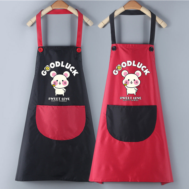Waterproof PVC Waistband Cartoon Apron Cleaning Overalls
