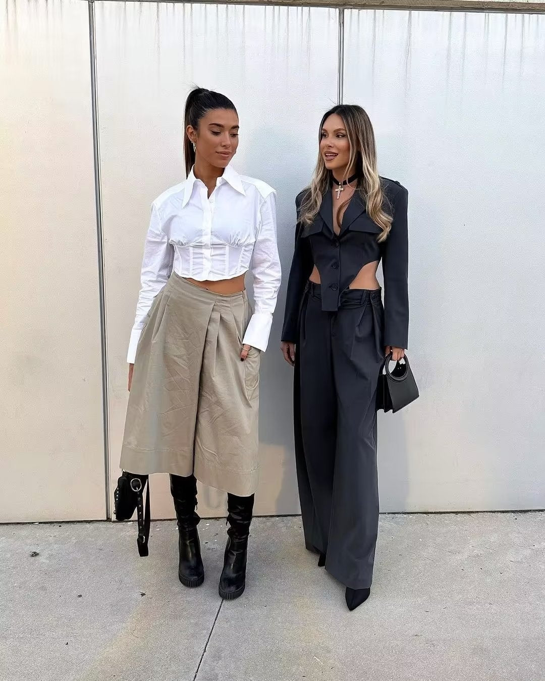 Hollow Coat Set Two-piece Pants Suit