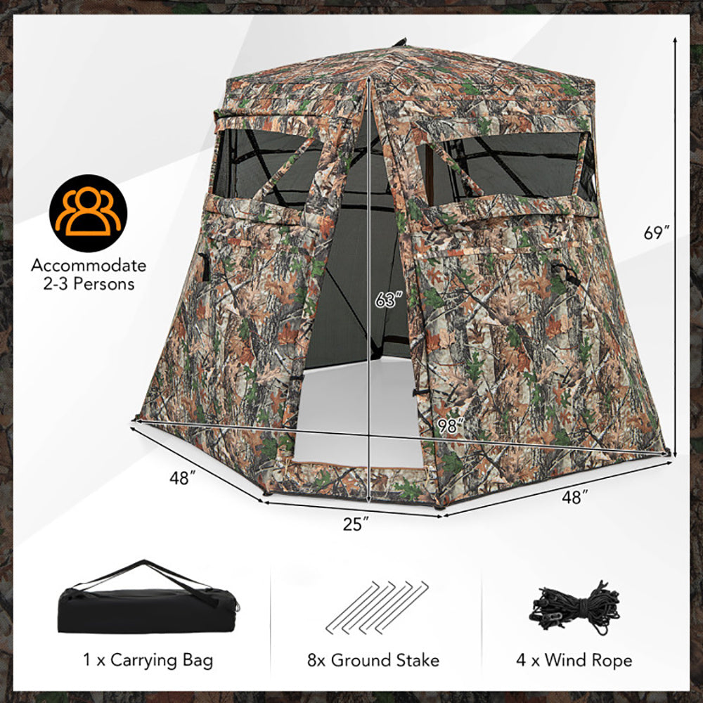 360 Degrees One Way See Through Ground Hunting Blind For Deer And Turkey Hunting