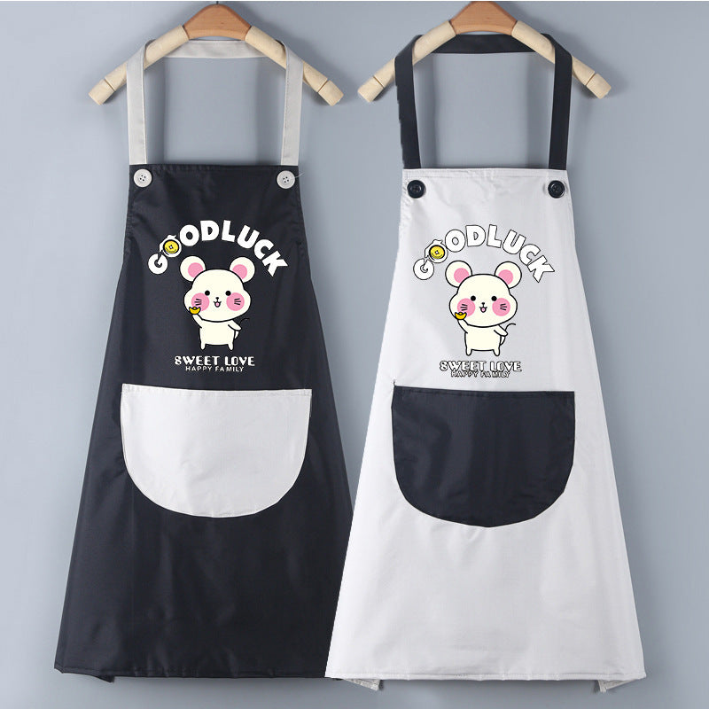 Waterproof PVC Waistband Cartoon Apron Cleaning Overalls