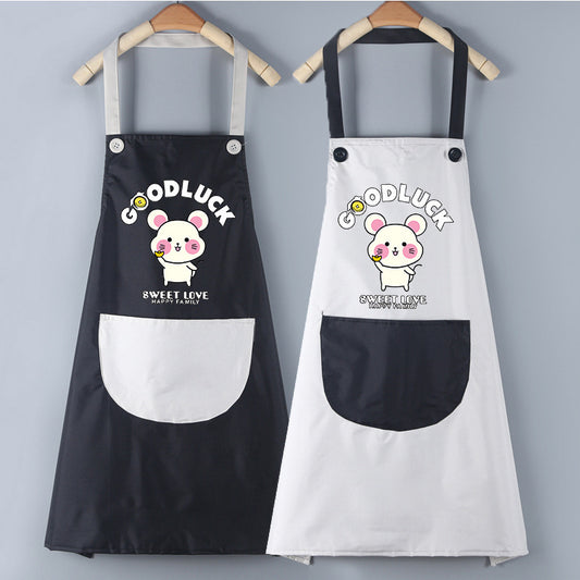 Waterproof PVC Waistband Cartoon Apron Cleaning Overalls