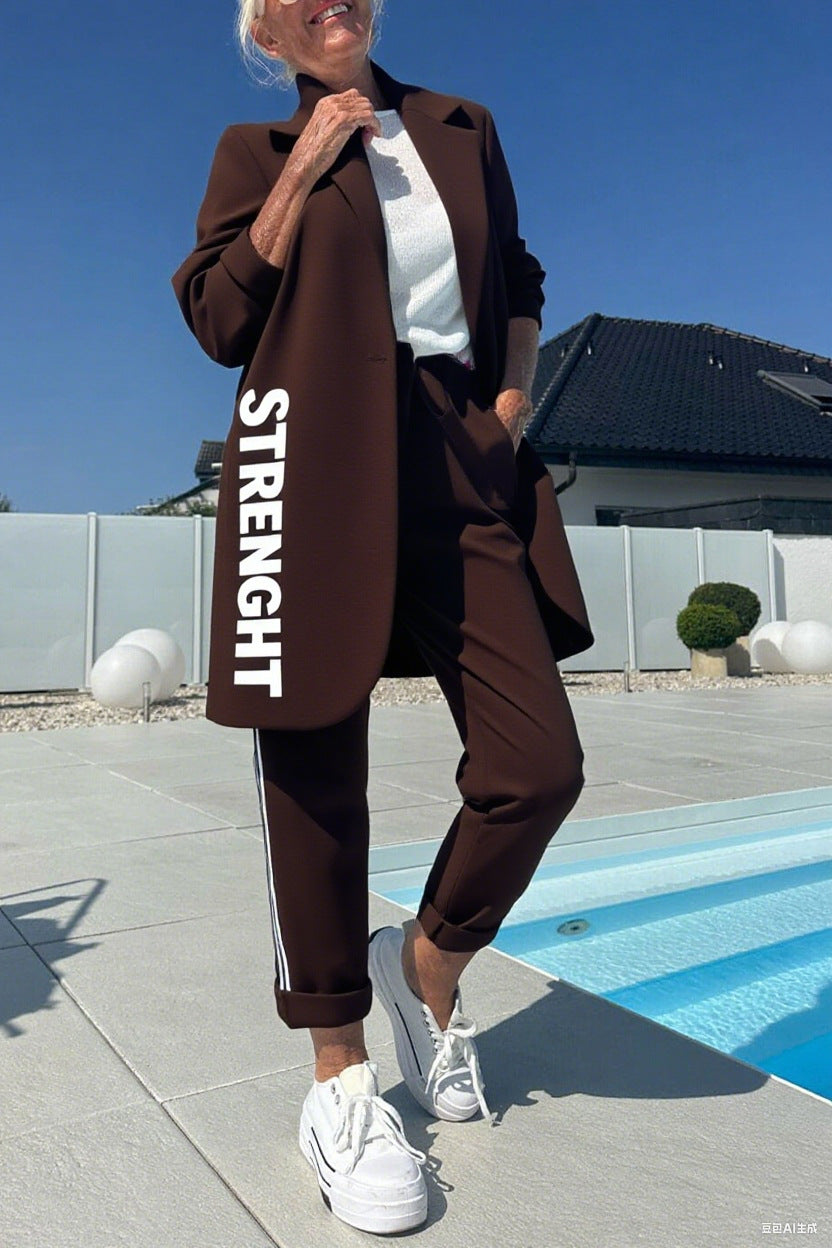 2025 Europe And America Cross Border Women's Independent Station Amazon AliExpress New Popular Ladies Letter Set Casual Women