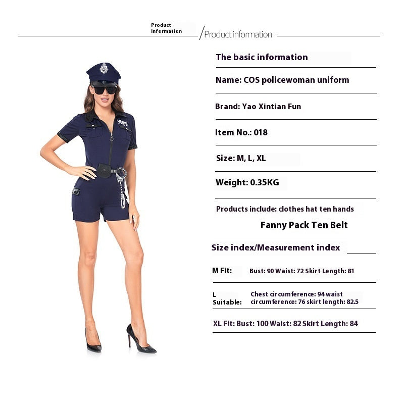 Police Clothes Role Play Halloween Performance Wear