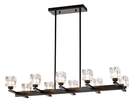 Chandelier For Dining Room, 10-Light Black