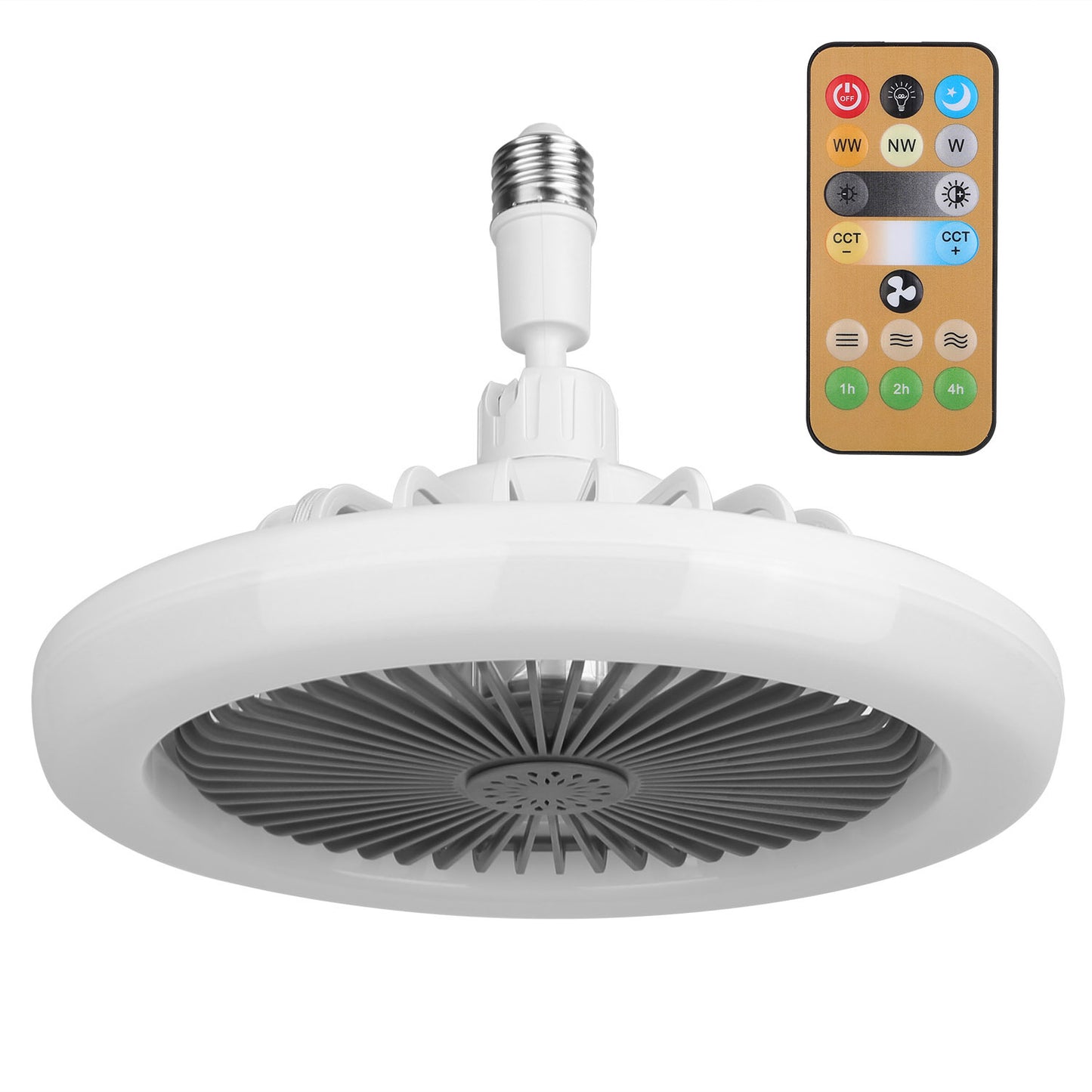 Ceiling Fan With Lights Remote Control 9.44in E27 Socket Fanlight With Dimmable Dimming Light Color Brightness 3 Fan Speed Timer Function