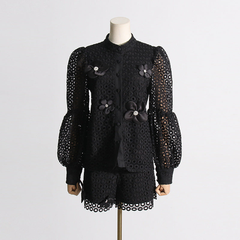 Embroidered Lace Fashion Suit Women's Two-piece Set