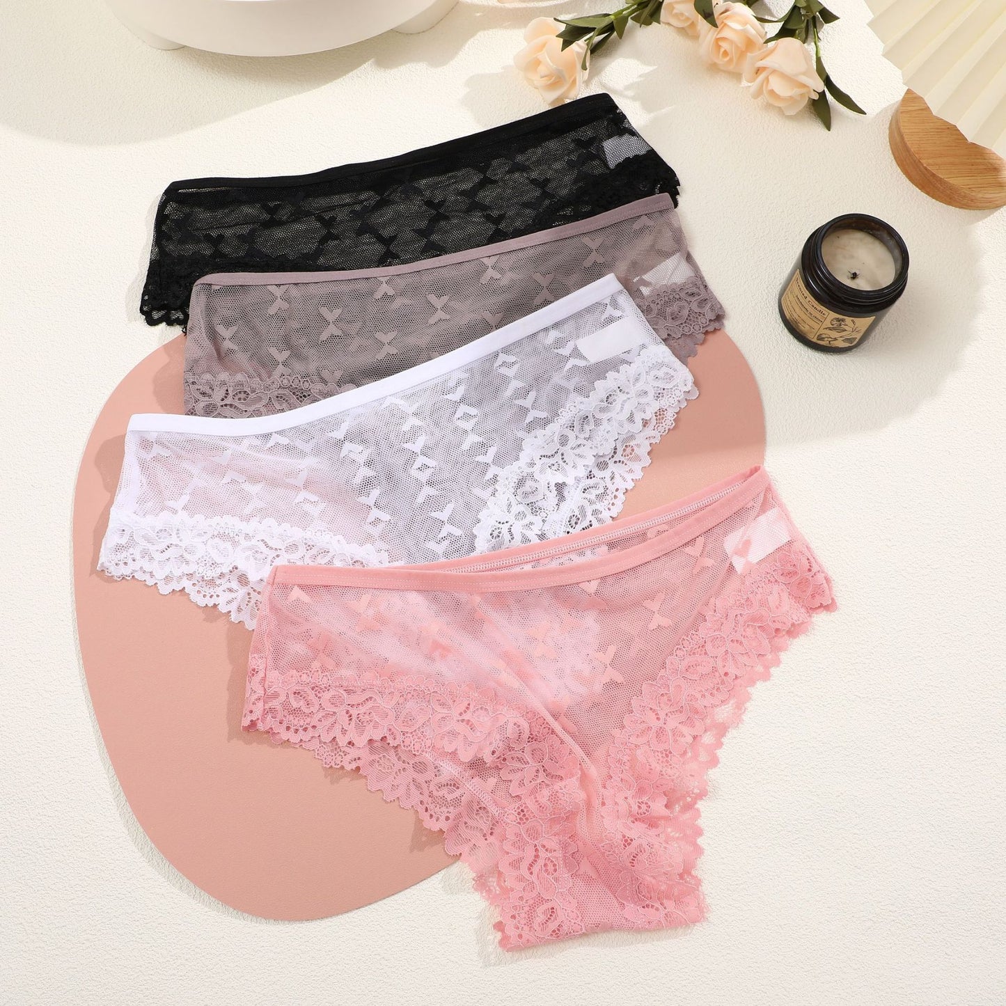 European And American Butterfly Mesh Panties Lace Edge
