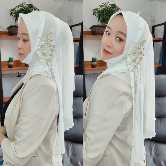 Turban Original Tassel Voile Wrap Towel scarf