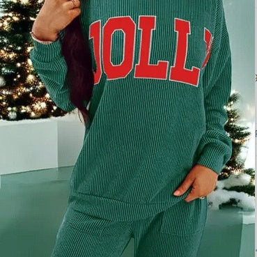 Letter Print Casual Suit Women's Long Sleeve Top And Trousers Two-piece Set