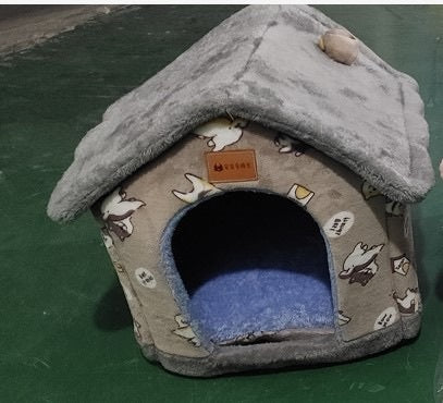 Foldable Dog House Pet Cat Bed  Dog Villa Sleep Kennel Removable Nest Warm Enclosed Cave Sofa Pets Supplies