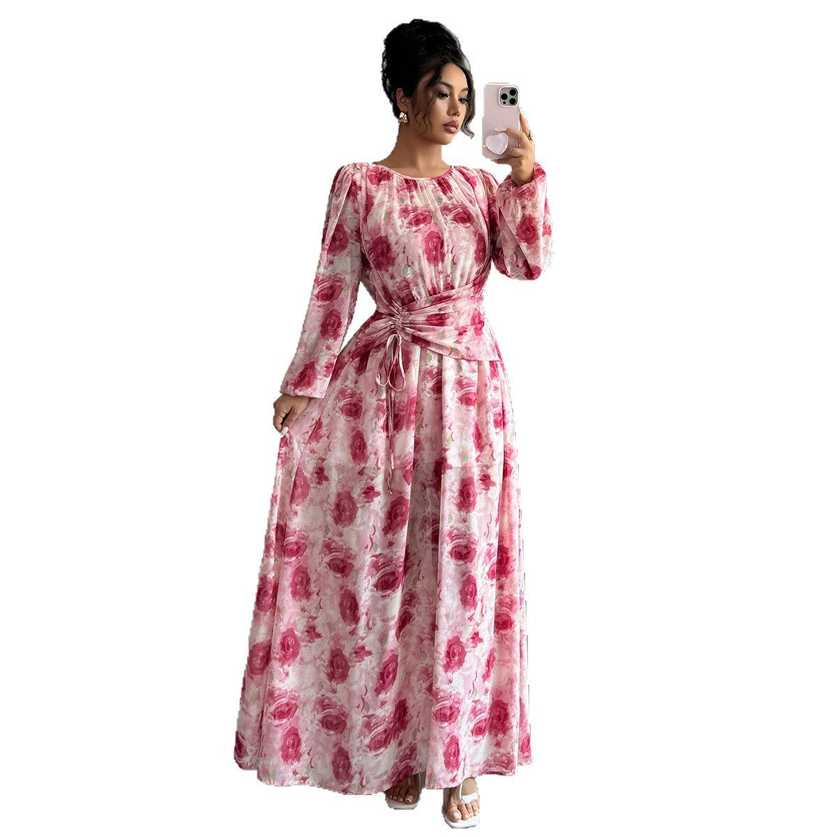 Women's Printed Long Sleeve Dress