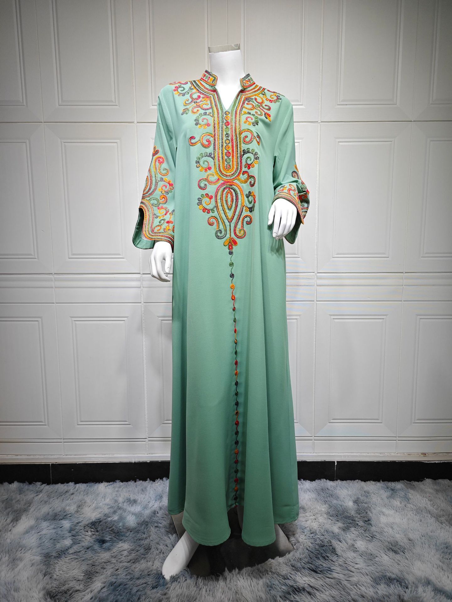 Autumn And Winter Embroidery Rope Embroidery Middle East Dress