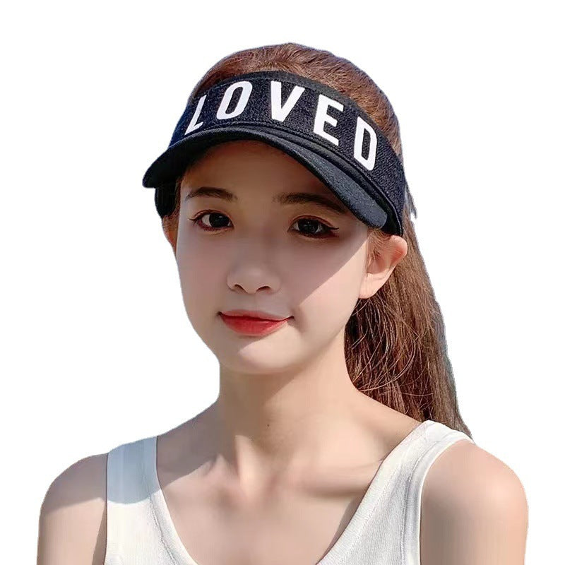 Sunlight Blocker For Summer hat Letter Without Top LOVED Korean