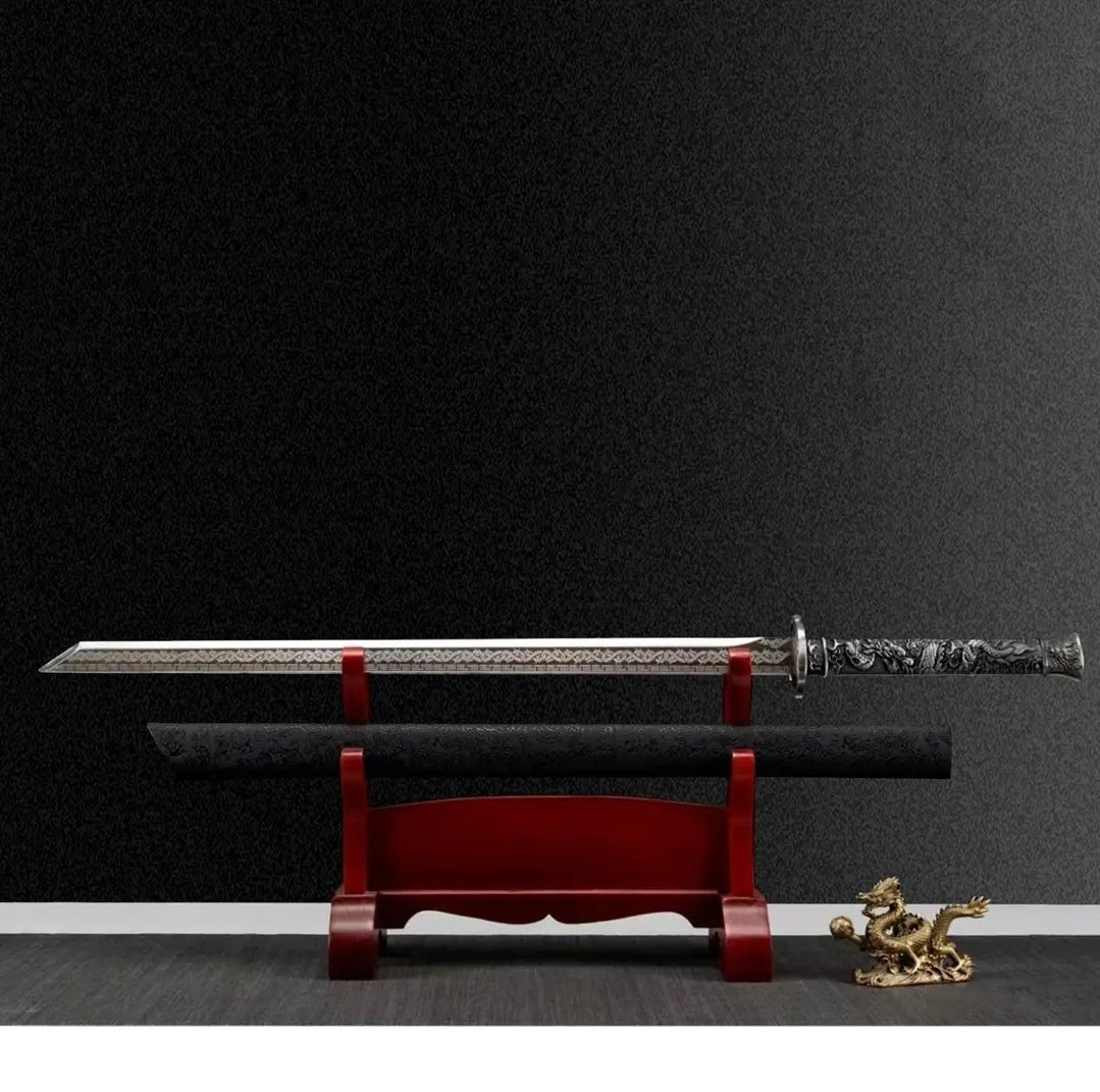 New Style Xiaolong Integral Tang Dynasty Horizontal Sword High Manganese Steel  Self-Defense Cold Weapon  Collection-Grade  Unsharpened