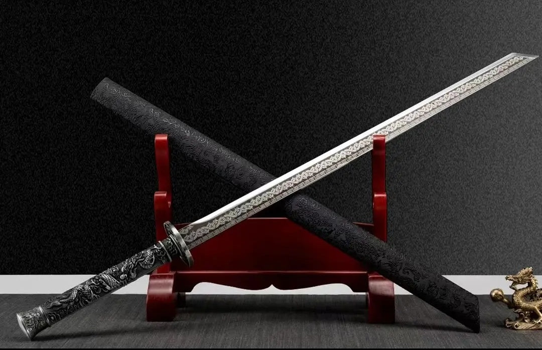 New Style Xiaolong Integral Tang Dynasty Horizontal Sword High Manganese Steel  Self-Defense Cold Weapon  Collection-Grade  Unsharpened