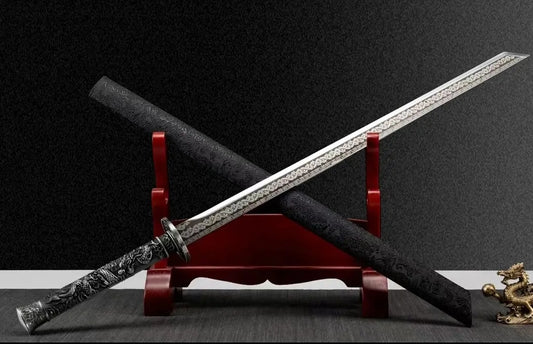 New Style Xiaolong Integral Tang Dynasty Horizontal Sword High Manganese Steel  Self-Defense Cold Weapon  Collection-Grade  Unsharpened