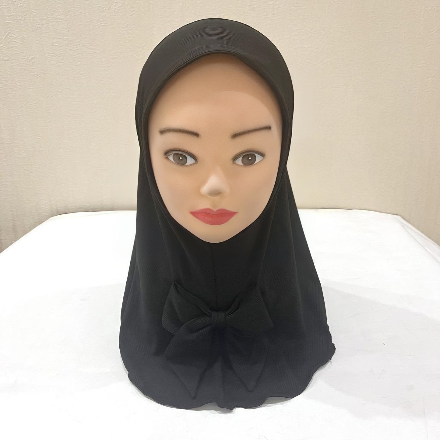 Exclusive For Cross-border 2 To 6 Years Old Little Girl Headscarf Thread Fabric Vertical Bar Sunday Hat Bow Veil