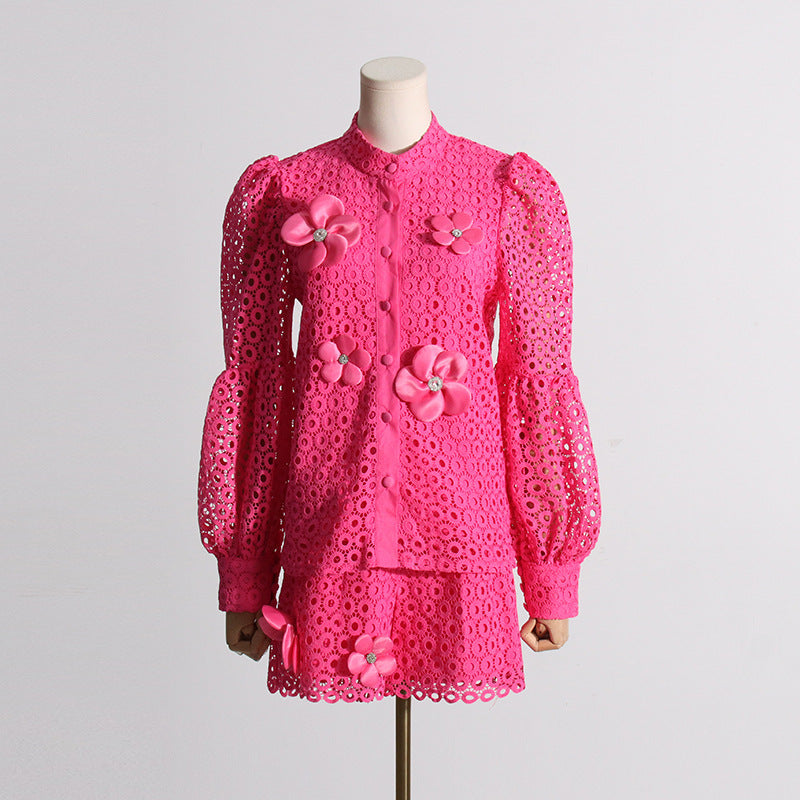 Embroidered Lace Fashion Suit Women's Two-piece Set