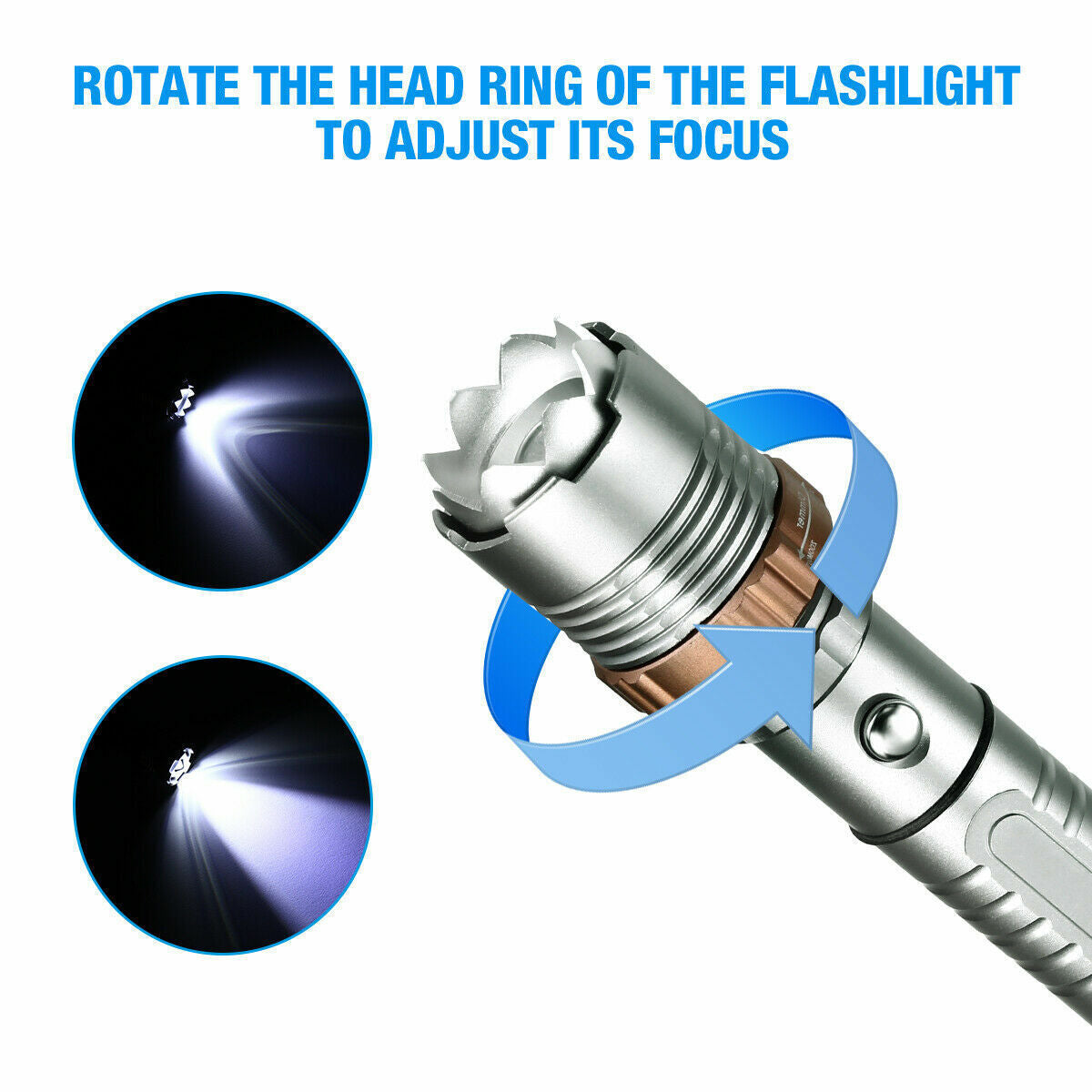 LED Tactical Flashlight Rechargeable LED Work Light Super Bright Torch Emergency Light Escape Hammer